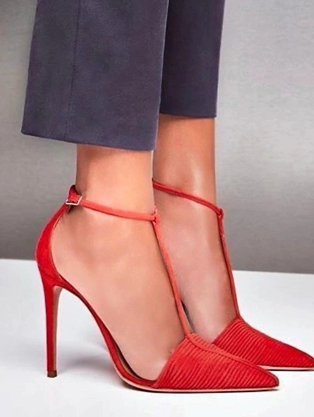 Aquazzura Red Ankle Strap Heels Like New